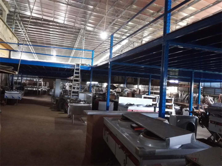 开平赤坎鹰田厨具现场1100平方拆装式阁楼平台